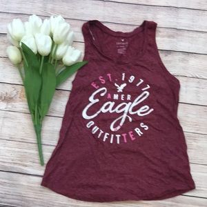 American Eagle wine graphic print activewear tank top, XS